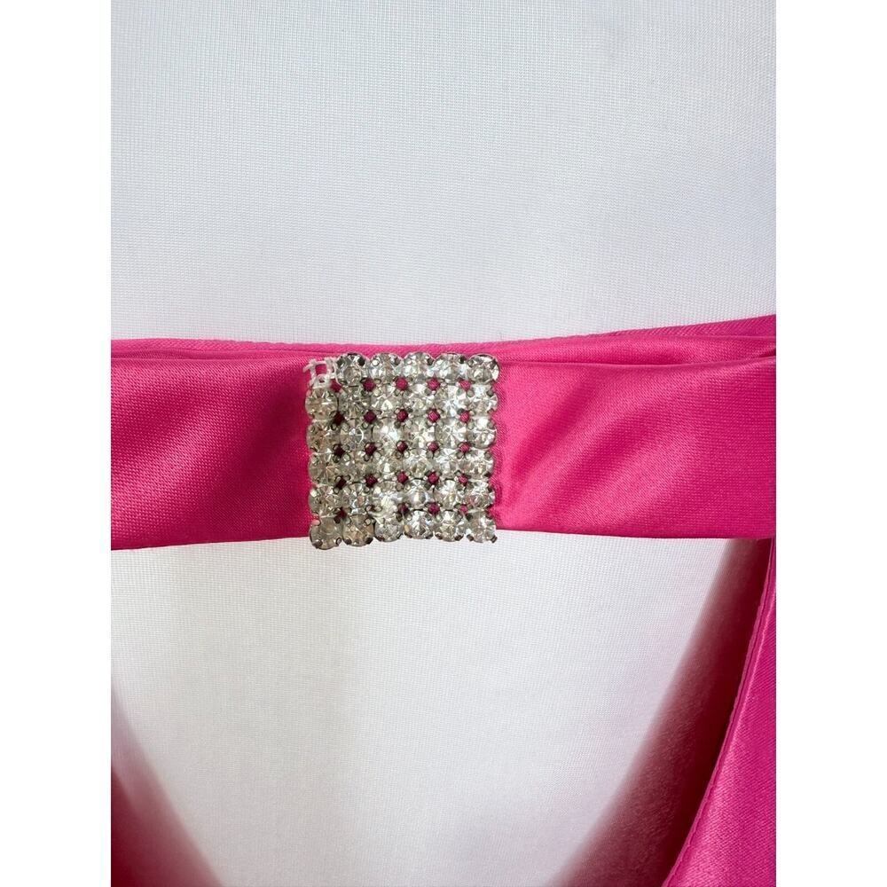 Jessica McClintock Gunne Sax Vintage Dress 9 Pink Satin Tulle Barbie Prom - Picture 7 of 15